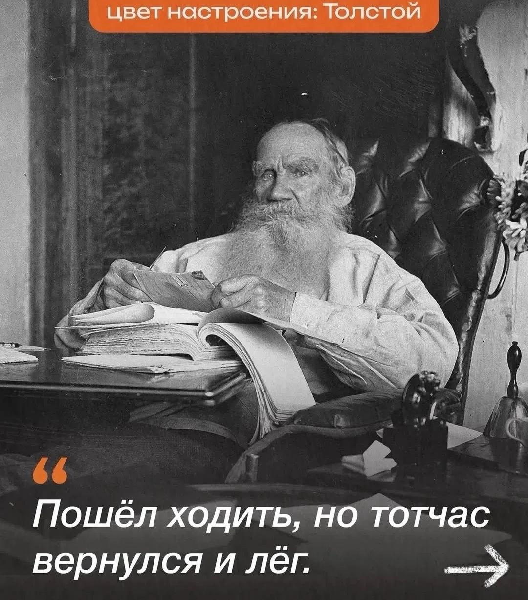 #великиелюди
Со Льва Николаевича пример не берем! Всем доброго утра! ❤️