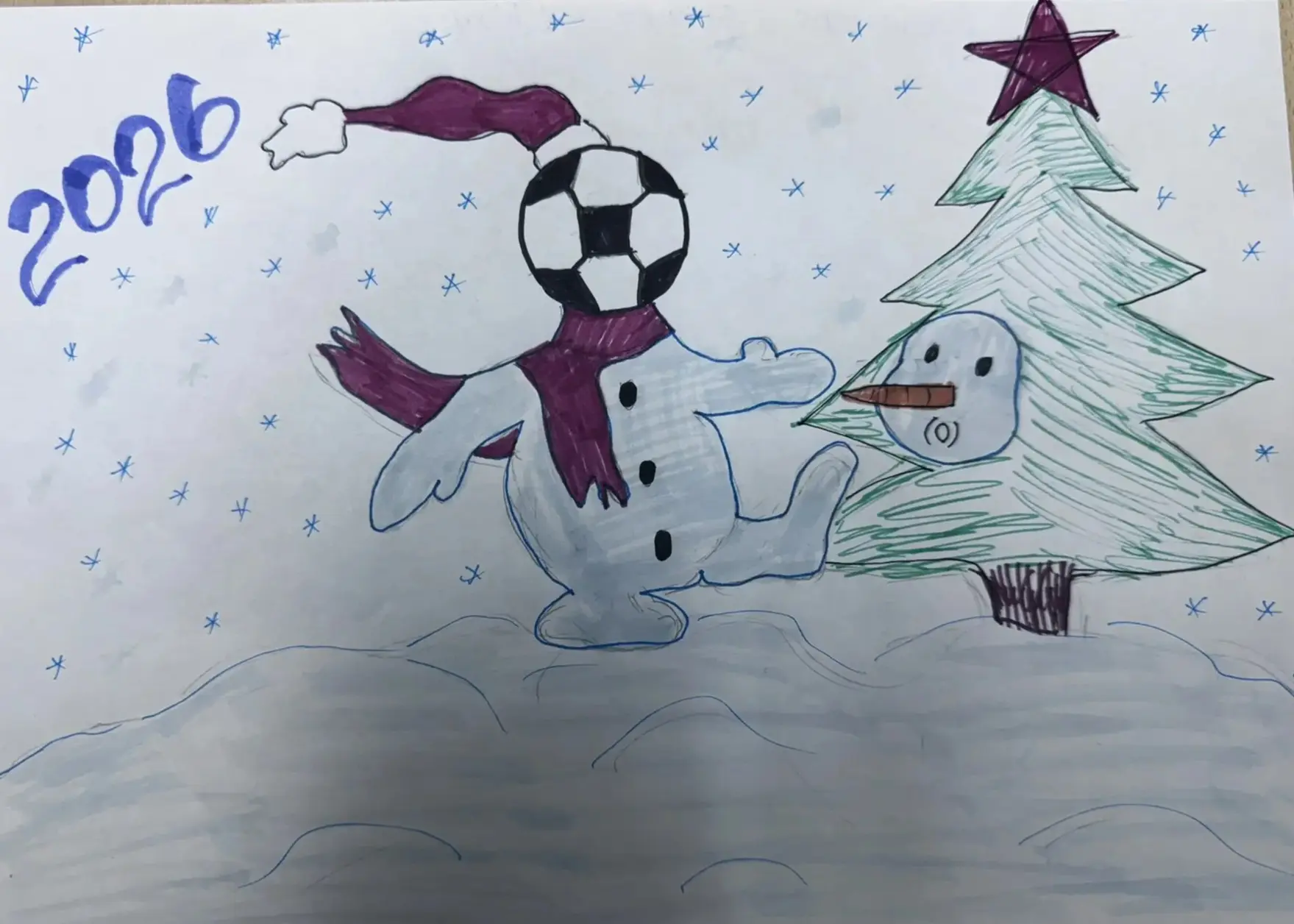 🌲Конкурс рисунков "НОВОГОДНИЙ ФУТБОЛ!"  🎄Рисовать, наверное, любят все! Наши первоклассники - особен
