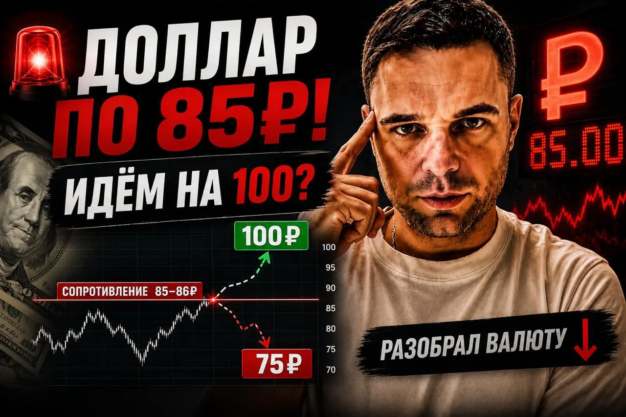 🚨 Доллар по 85₽! Идём на 100?