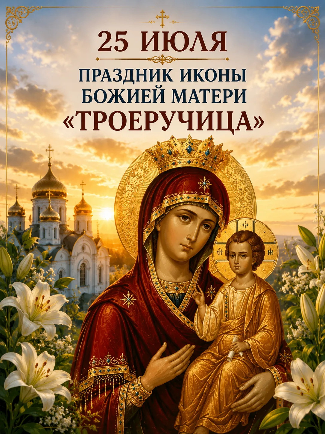 25 июля — Праздник иконы Божией Матери «Троеручица»