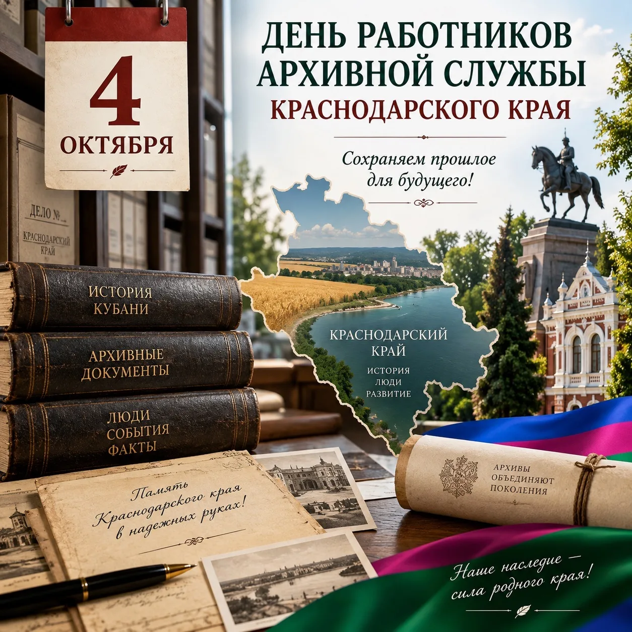 📜 4 октября — День работников архивной службы Краснодарского края! 🗂️✨
