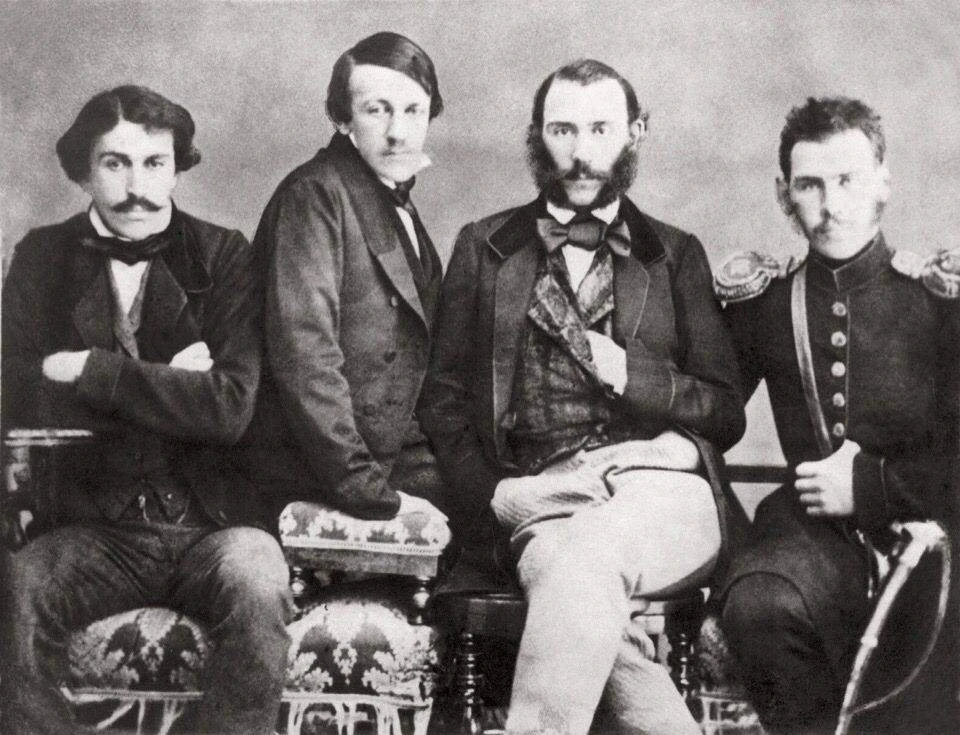 Братья Толстые, фото 1854 года.