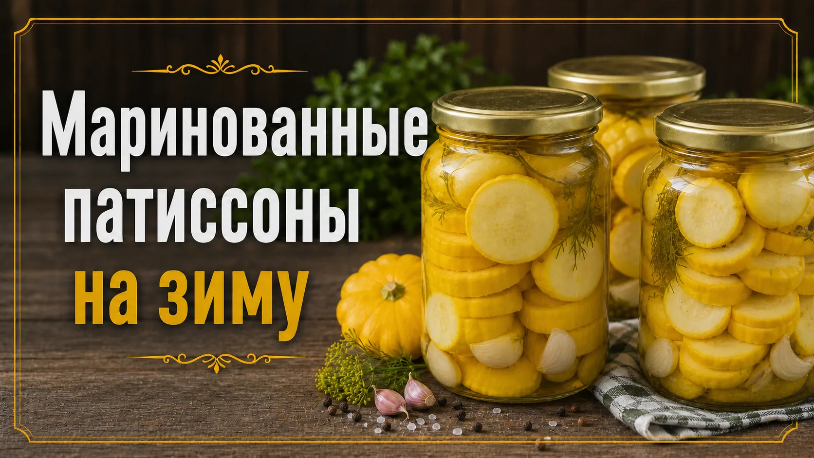 Маринованные патиссоны на зиму 🍈

Хрустящие, нежные патиссоны в ароматном маринаде. Отличная закуск