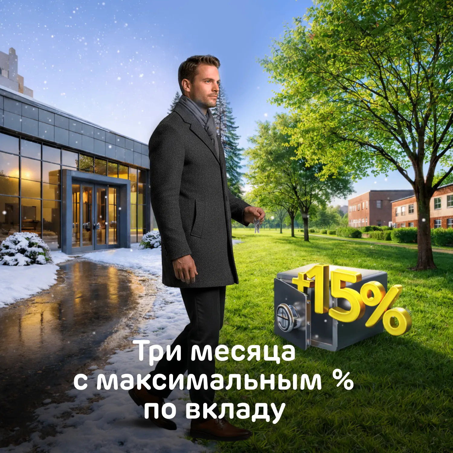 Положили деньги на вклад зимой — летом они уже принесут прибыль 🚀  3 месяца пройдут незаметно, но то