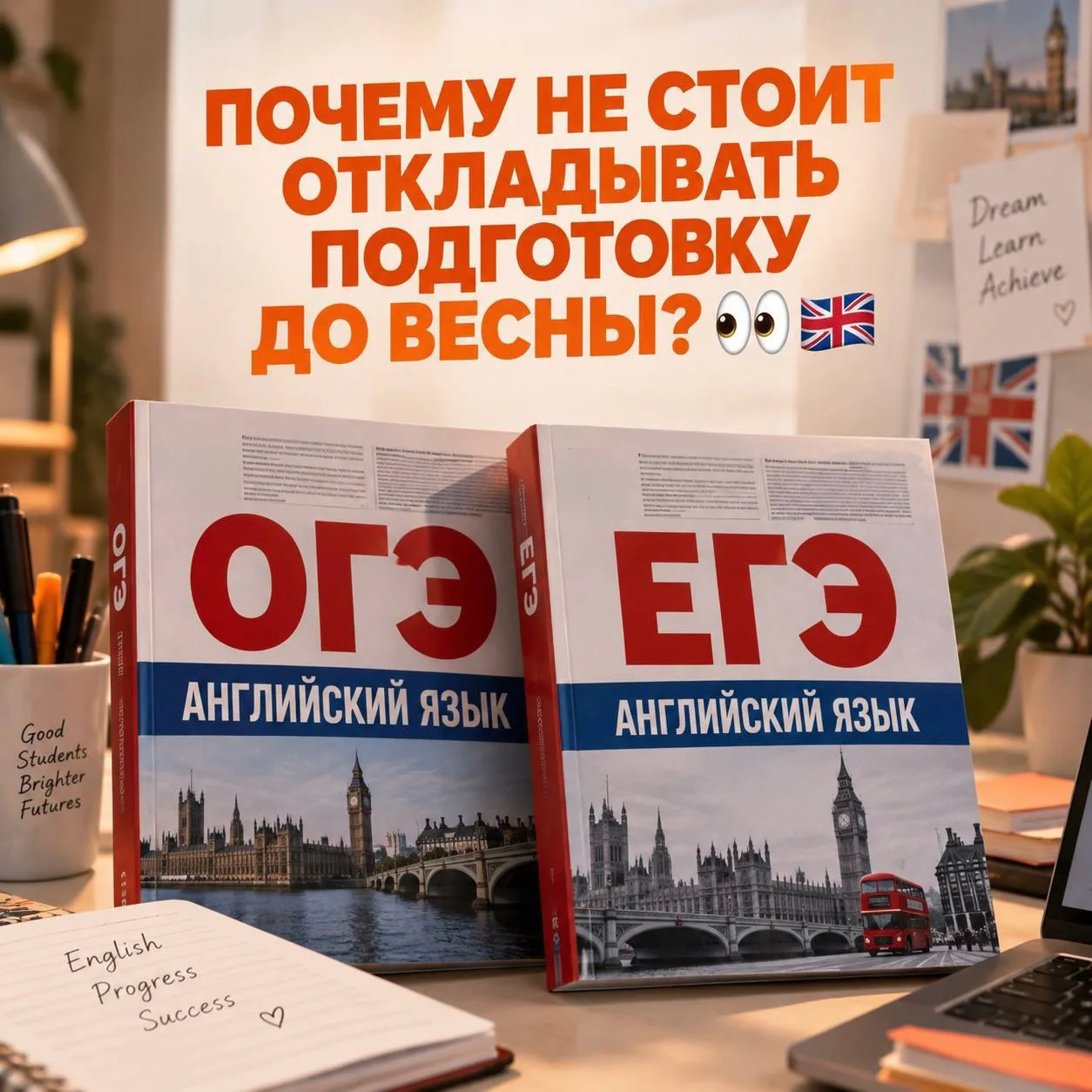 ДО ОГЭ И ЕГЭ ЕЩЁ ЕСТЬ ВРЕМЯ. И ЭТО ХОРОШАЯ НОВОСТЬ 🇬🇧