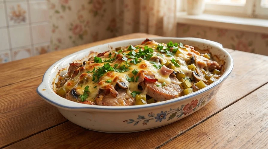 Мясо с огуречным маринадом — Ароматная свинина, замаринованная в огуречном рассоле, запечённая с гри