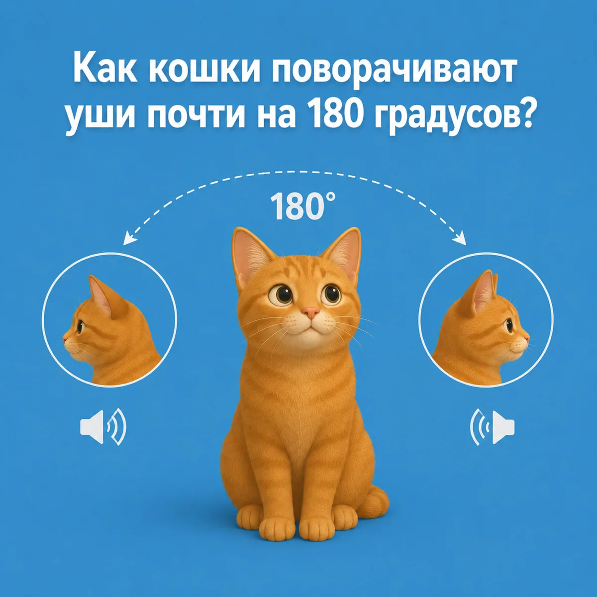 👂 Как кошки поворачивают уши почти на 180 градусов? 🐱