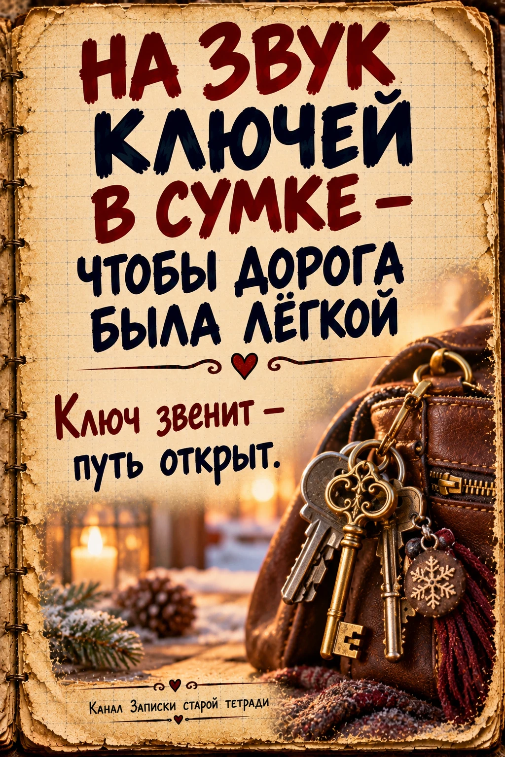 🔑 Перед выходом из дома возьмите связку ключей из сумки и слегка позвените ими.
