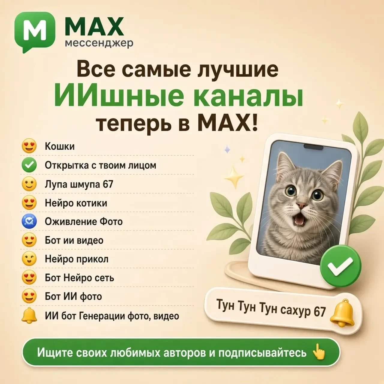 Все самые лучшие ИИшные каналы теперь в MAX!