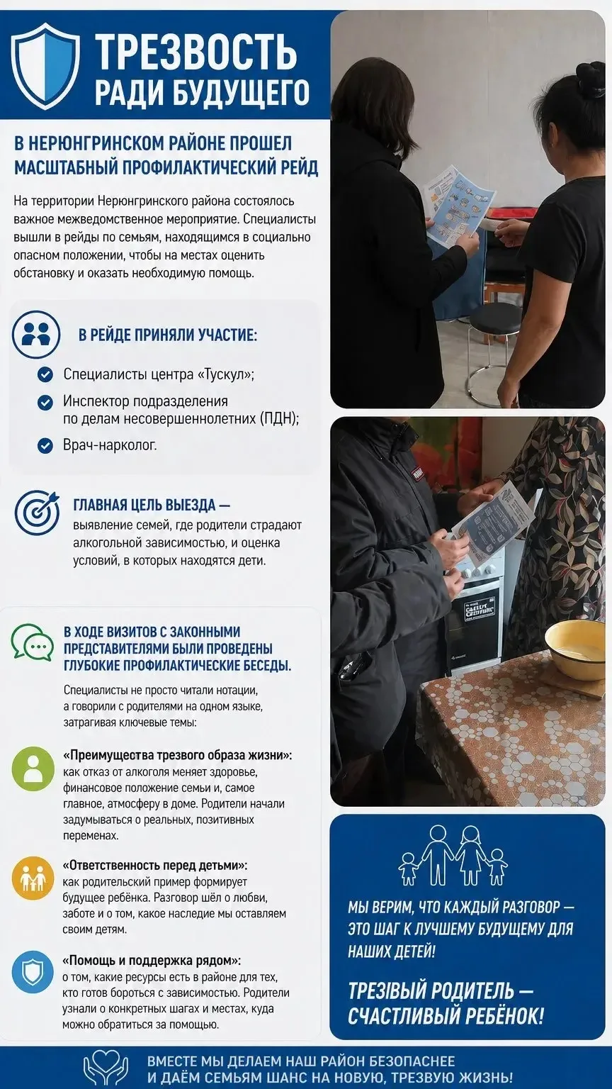 🛡 Трезвость ради будущего: итоги рейда в Нерюнгринском районе.