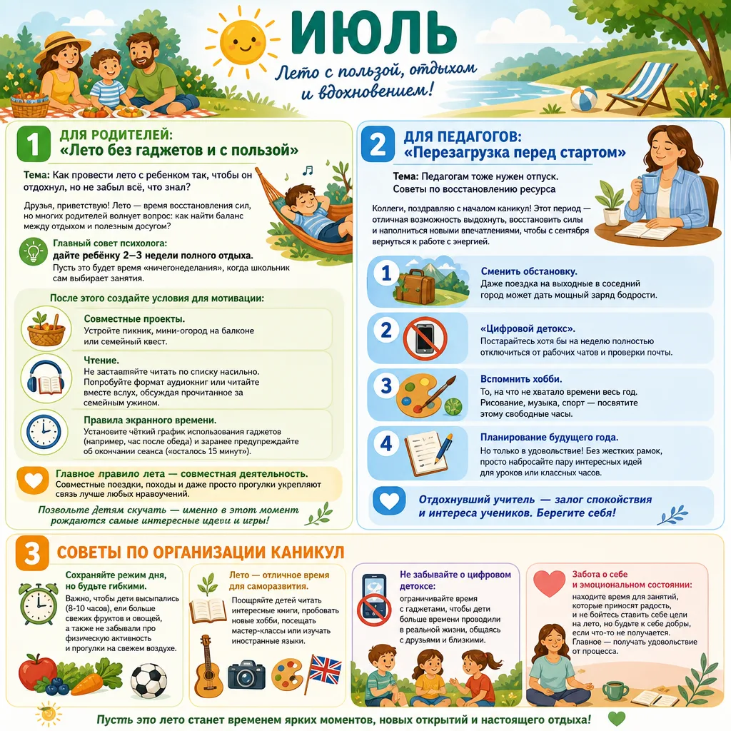 🌞 Летний марафон: отдыхаем с пользой, заряжаемся на новый учебный год!

Лето — это маленькая жизнь!