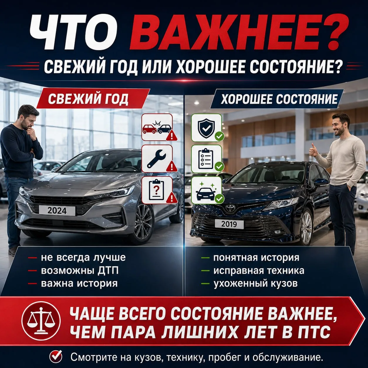 Что важнее: свежий год или хорошее состояние? 🤔