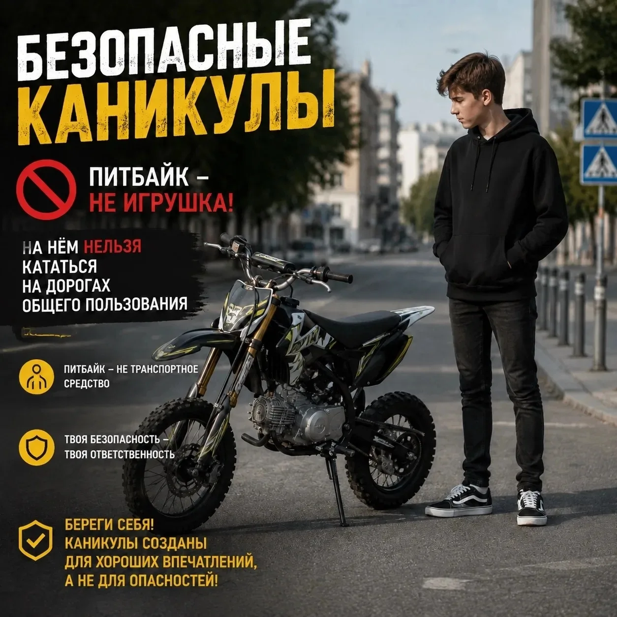 🏍Мотоцикл, мопед, питбайк: подросток за рулём
