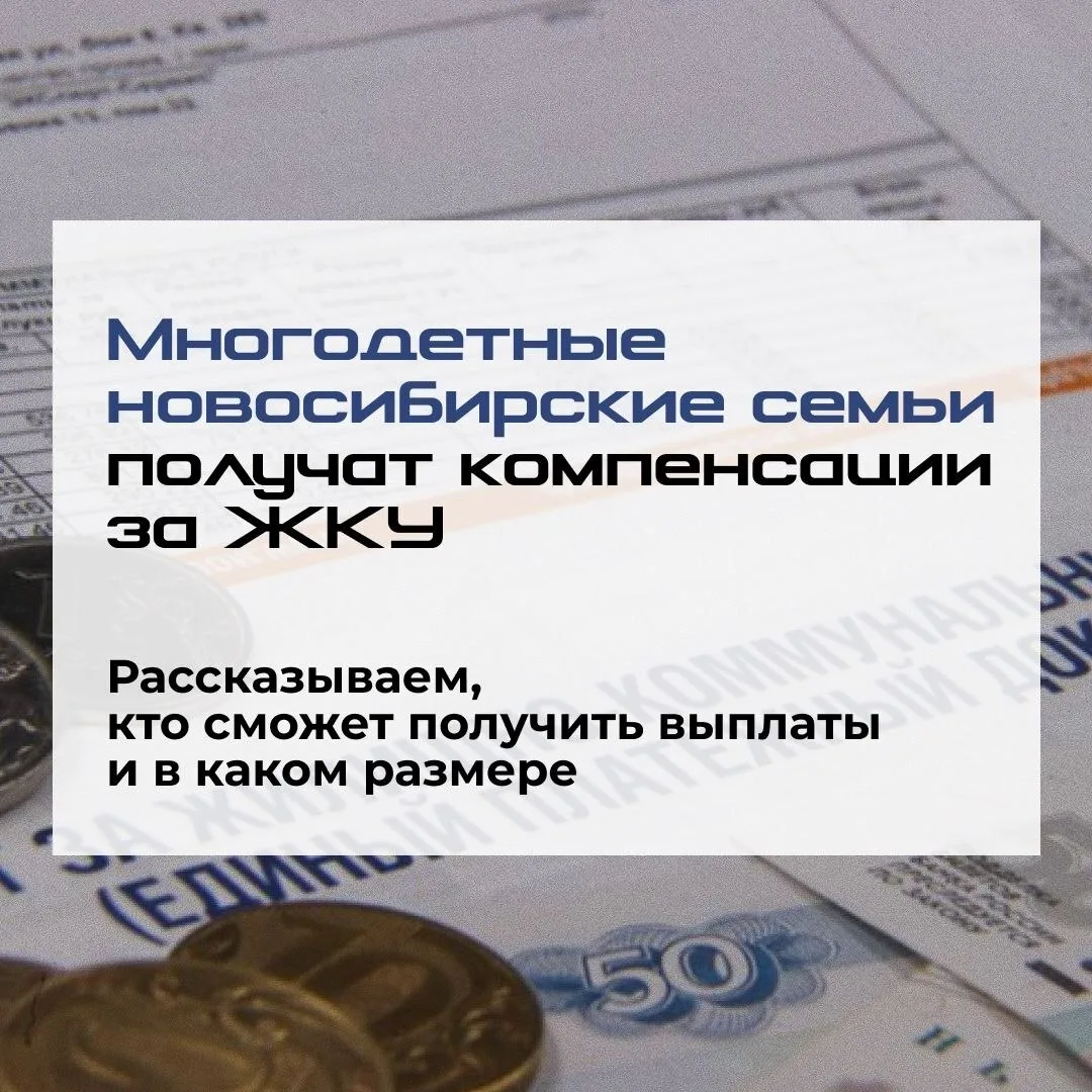 Многодетным семьям НСО компенсируют расходы на оплату жилищно-коммунальных услуг
