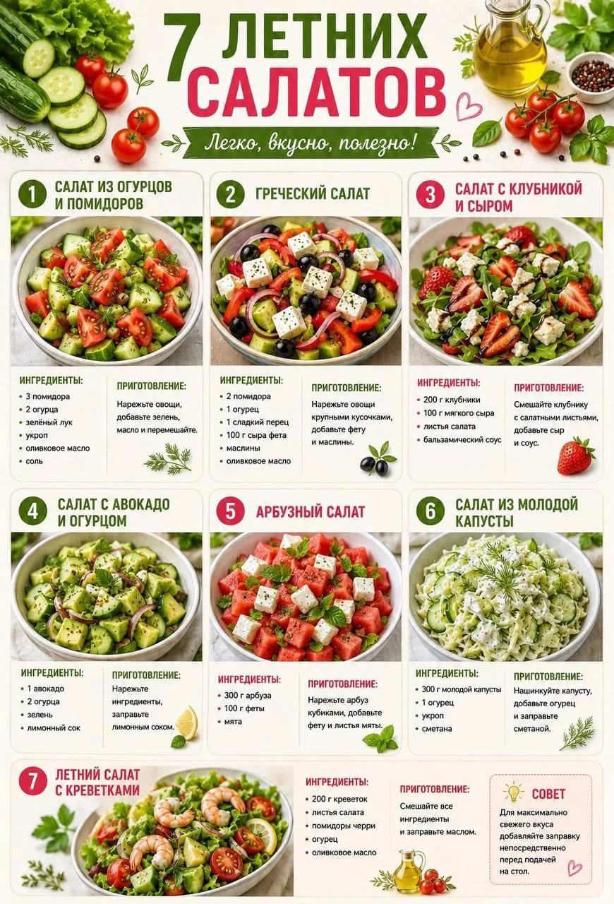 🥗 Летние блюда: вкусно, ярко и полезно!