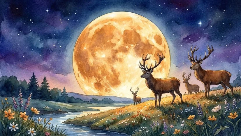 Оленья Луна наступит 29 июля в 17:36 по московскому времени 🌒 

Название «Оленья Луна» пришло к нам