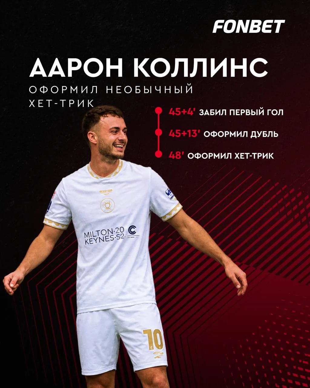 ⚽️🔥 В нишевом английском футболе игрок оформил необычный хет-трик