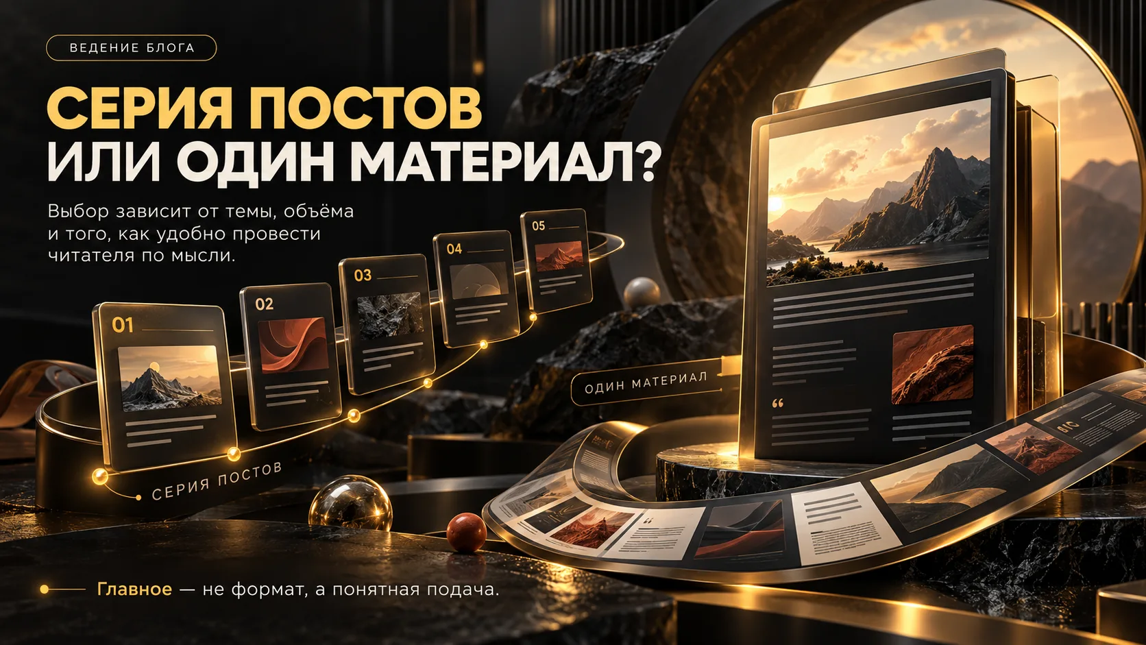 ✨ Что лучше: серия постов или один большой материал?