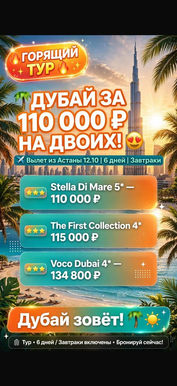 🌴 ДУБАЙ ЗА 110 000 ₽ НА ДВОИХ! 😍