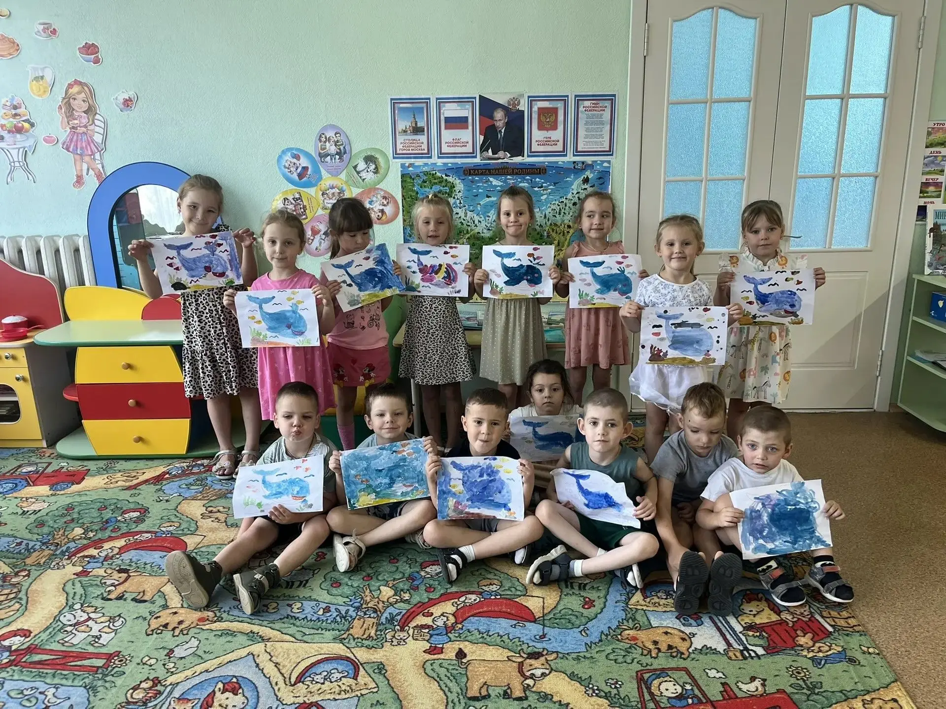 В нашем детском саду прошёл День кита! 🐳Ребята узнали, какие киты огромные, как живут в океане и че