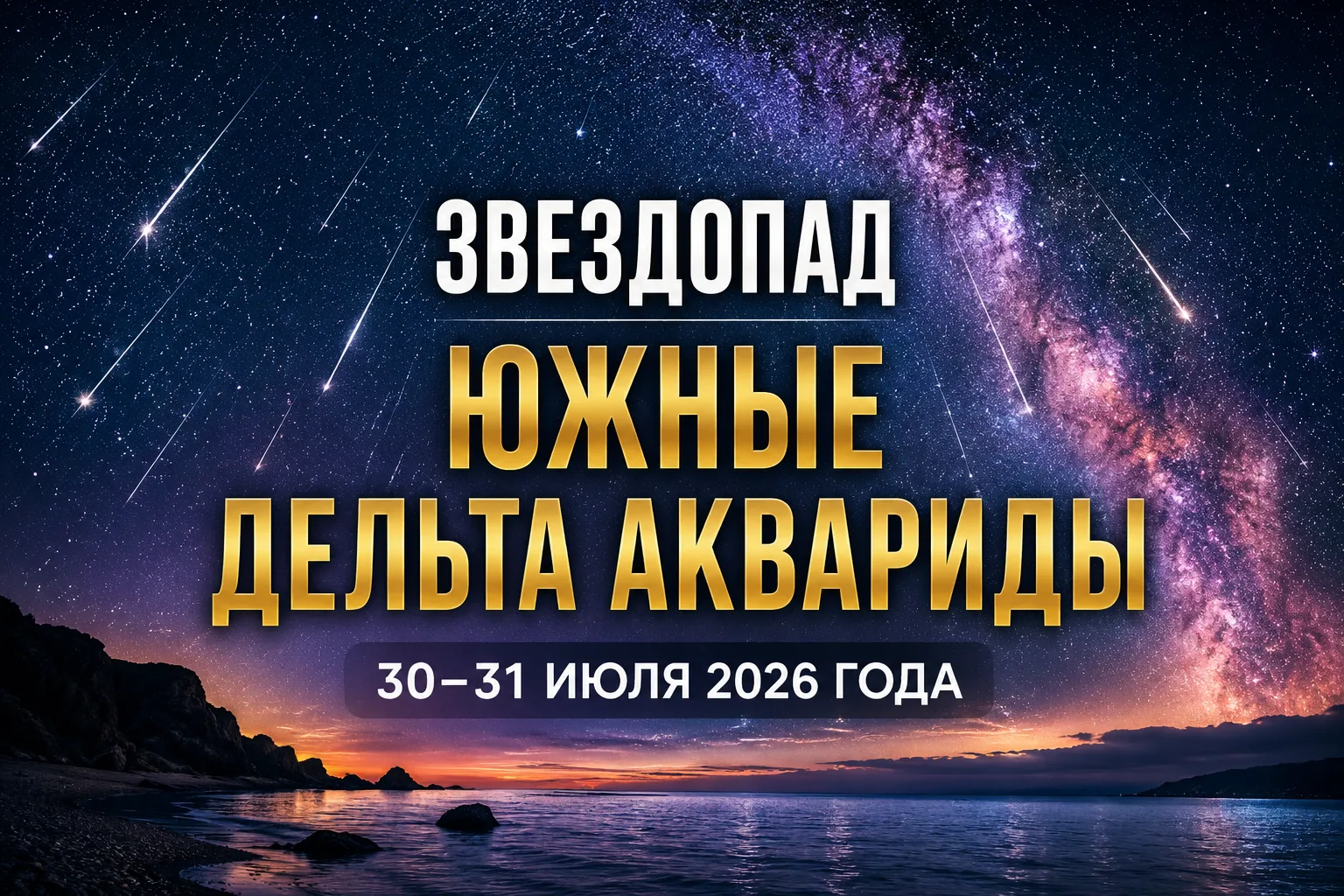 ✨ 30–31 июля — пик звездопада Южные Дельта Аквариды. Энергия 10 открывает поток удачи.