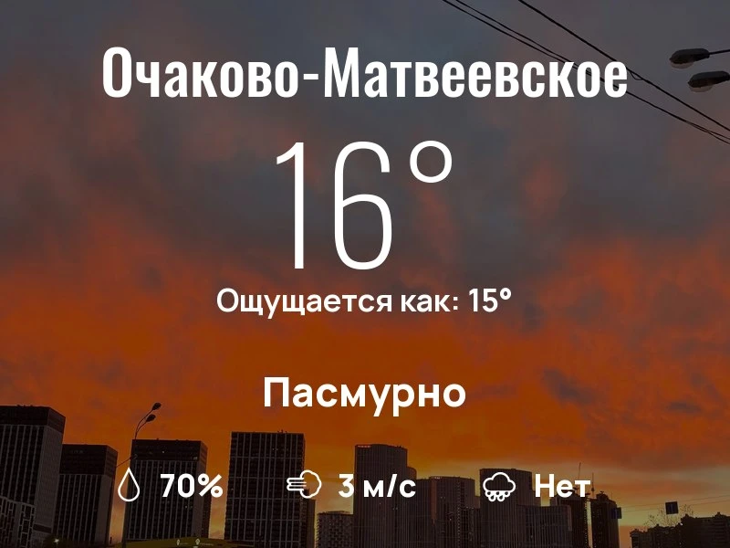 Что с погодой в Очаково-Матвеевском?