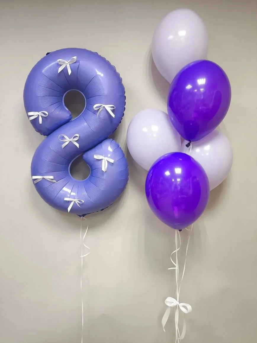 🎈Шар цифра с бантиком
🎈Шары пастель 5 шт 
🎈Бантик на фонтане

1960р
Без транспортировочного пакет