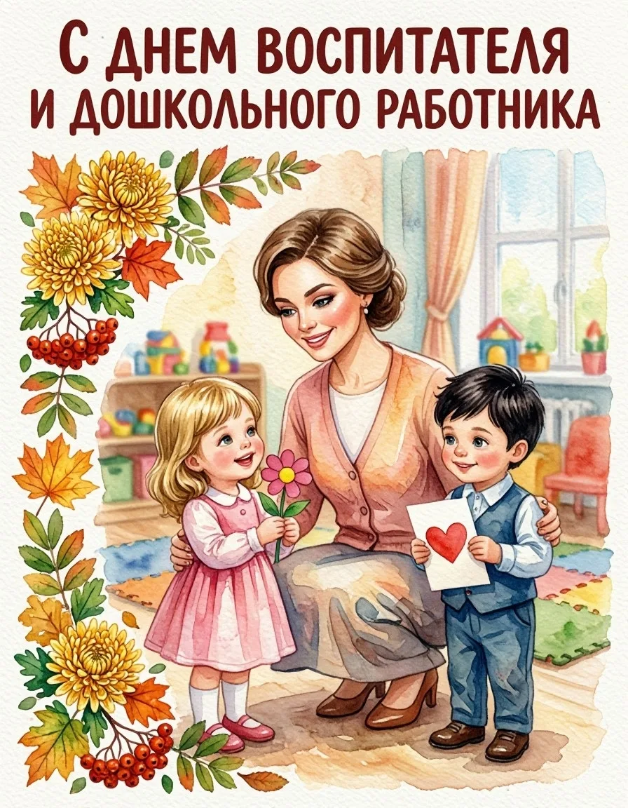 🎉 С Днём дошкольного работника, дорогие наши воспитатели и сотрудники детского сада № ...
