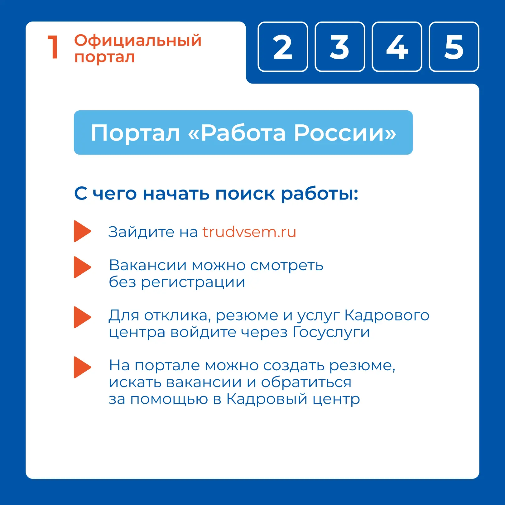 🌐 Кажется, всё о работе уже есть в одном месте

И это не преувеличение.

На портале «Работа России»