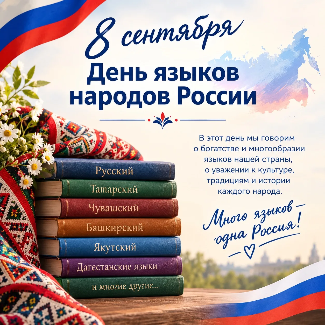 🌍 8 сентября — День языков народов России! 🇷🇺
