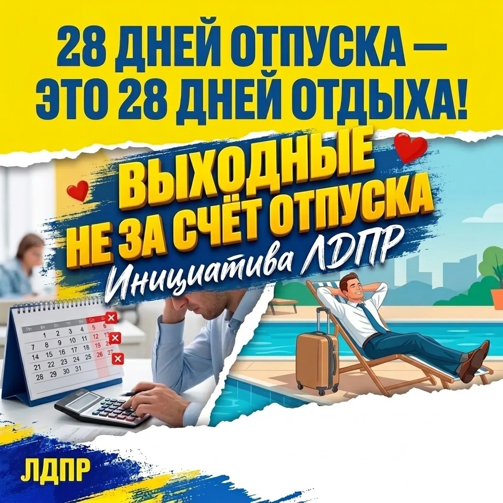 За реальный отпуск: ЛДПР предлагает не засчитывать выходные