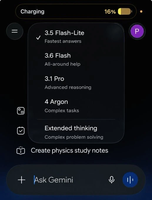 ИИ-модель Google Gemini 4 Argon начала появляться у пользователей тарифа Gemini Pro 👀