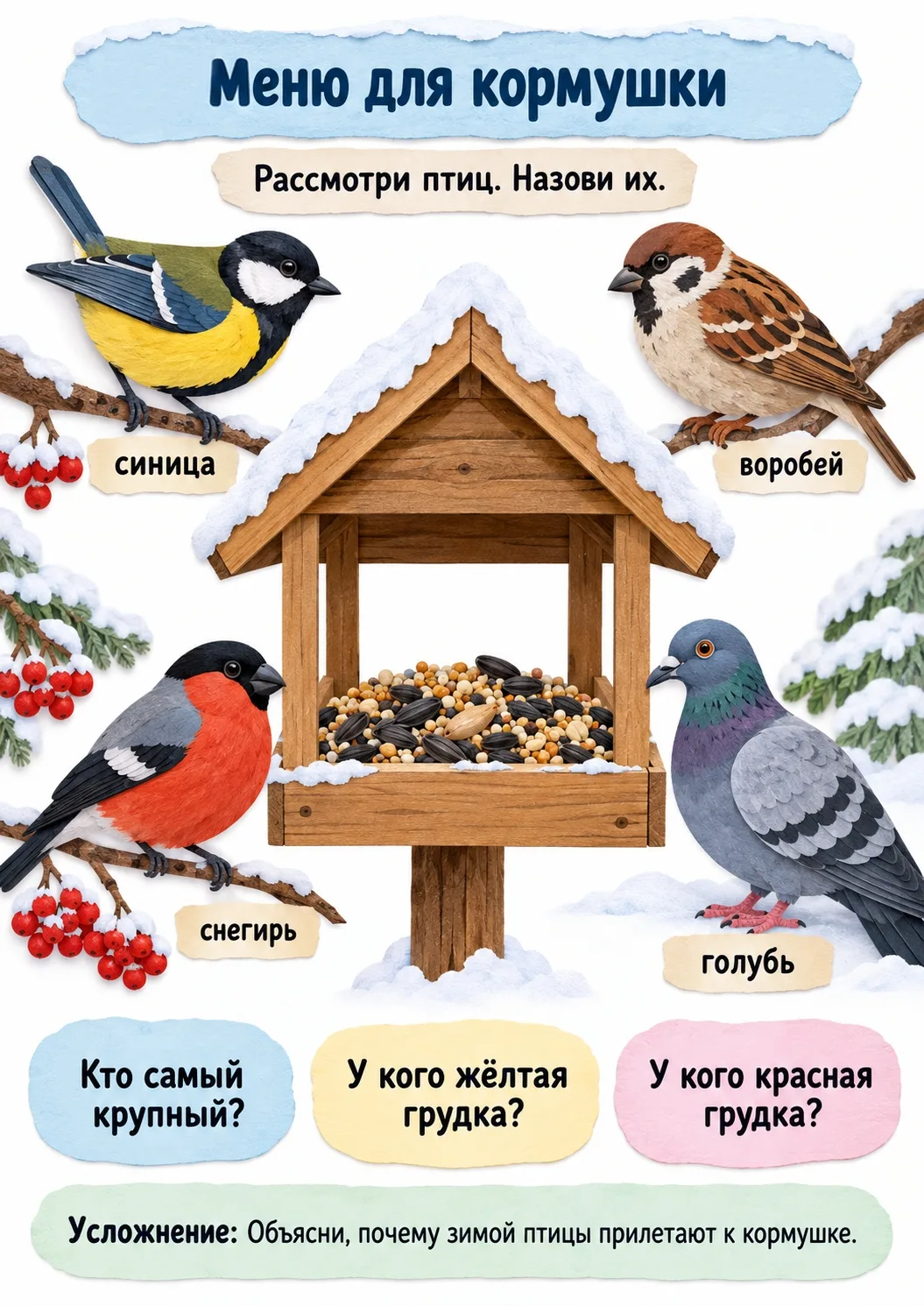 ⏰ МЕНЮ ДЛЯ КОРМУШКИ