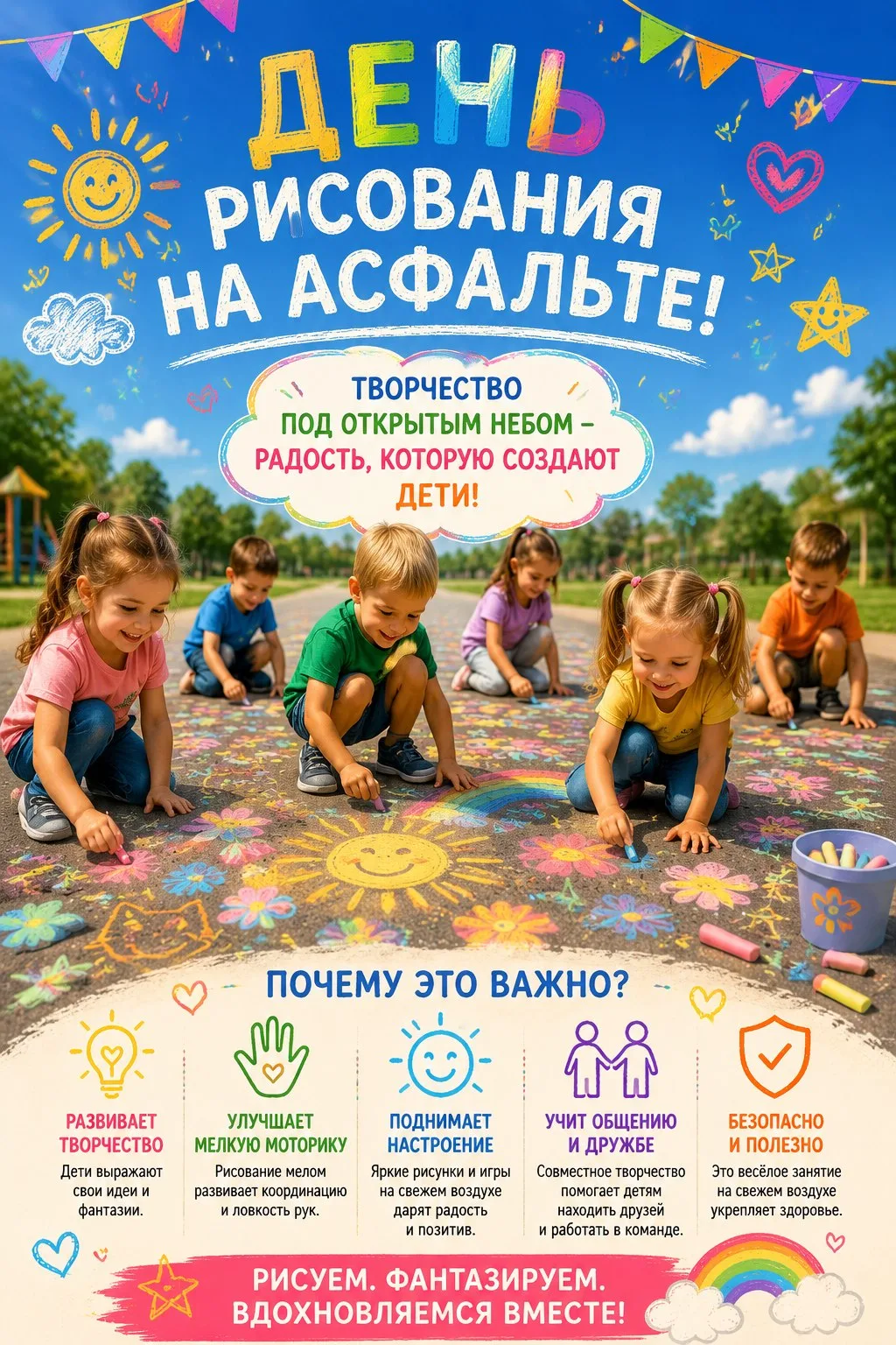 🎨 День рисования на асфальте: яркие линии, смелые фантазии! 🎨