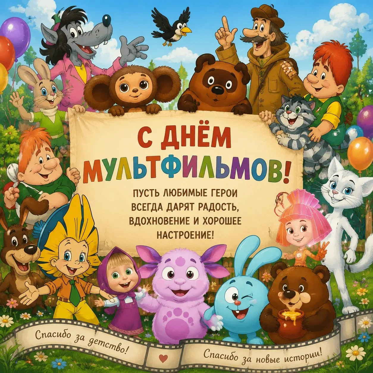 Внимание, мотор! В нашей подготовительной группе прошёл самый яркий, весёлый и волшебный День мультф