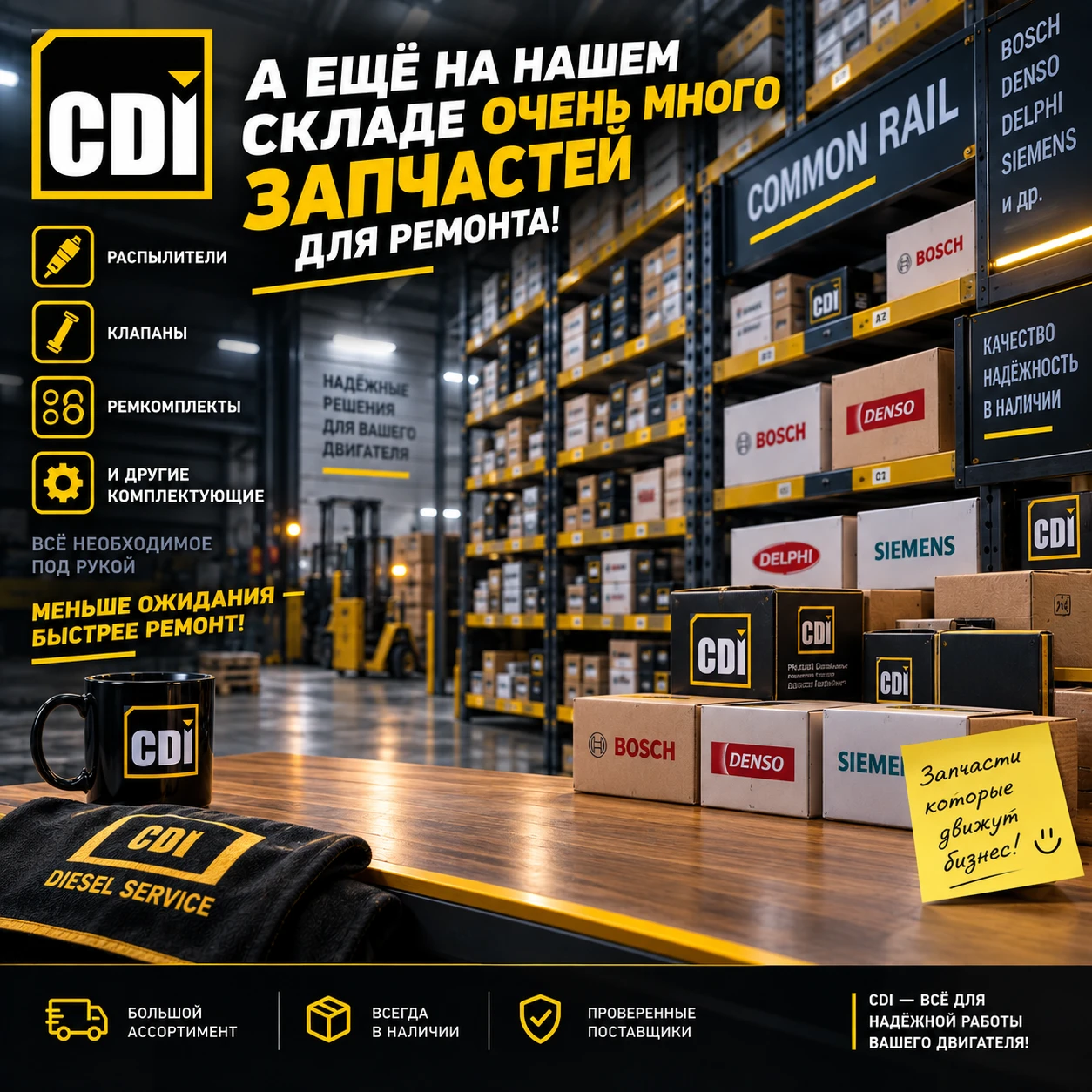 📦 А ещё на нашем складе — очень много запчастей для ремонта!