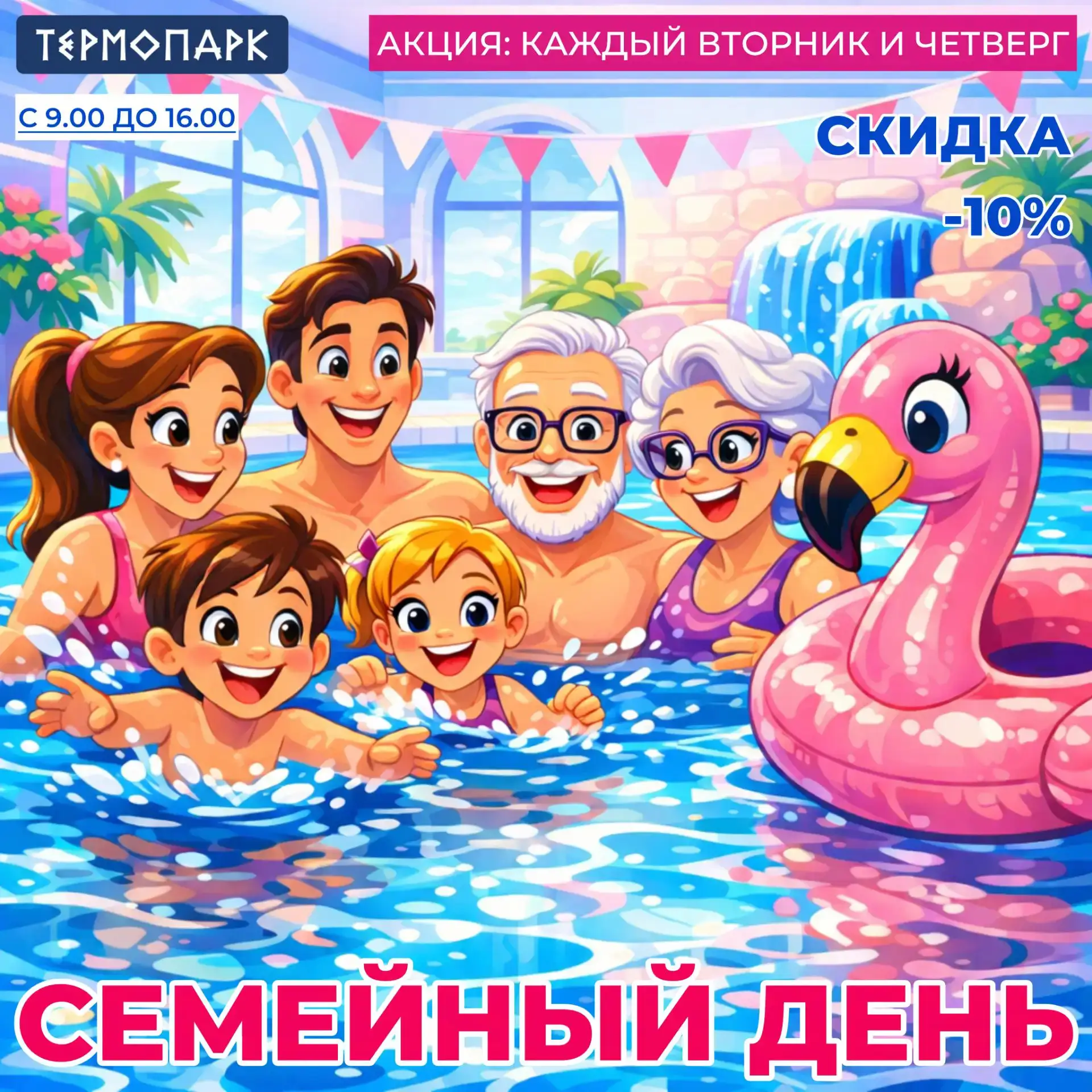 🧑‍🧑‍🧒‍🧒 СЕМЕЙНЫЙ ДЕНЬ В ТЕРМОПАРКЕ!