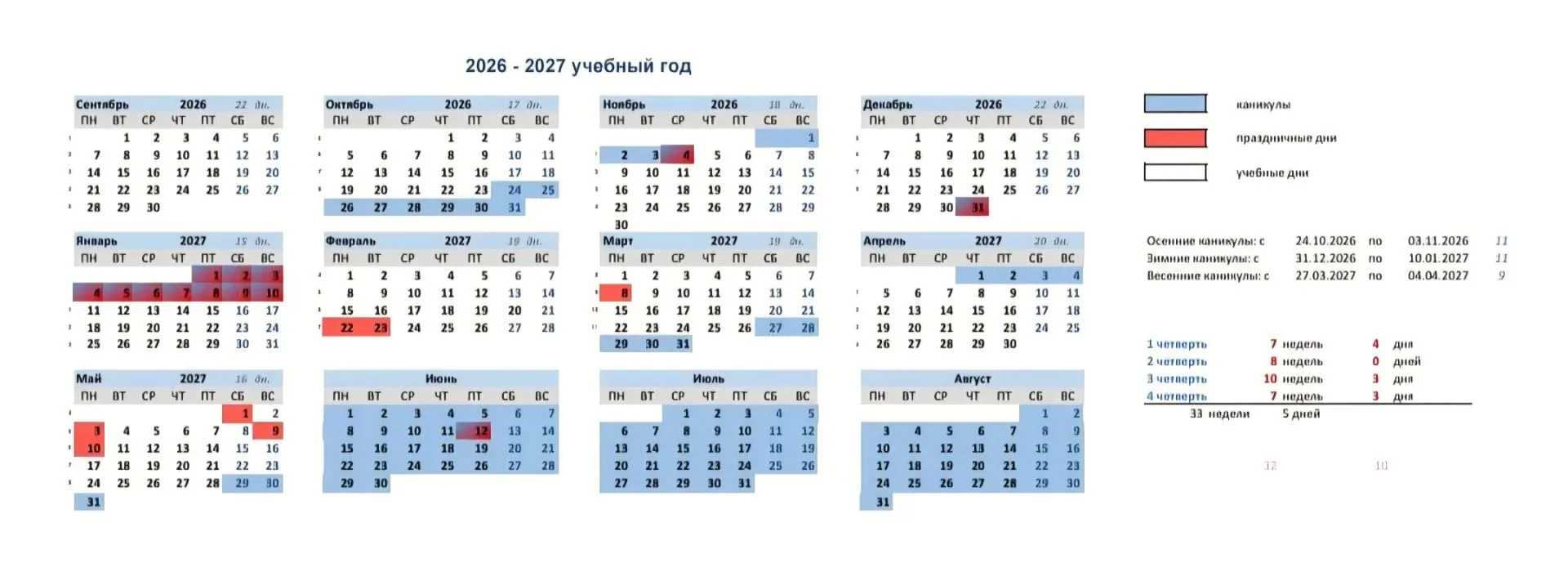 📣 Когда будут каникулы