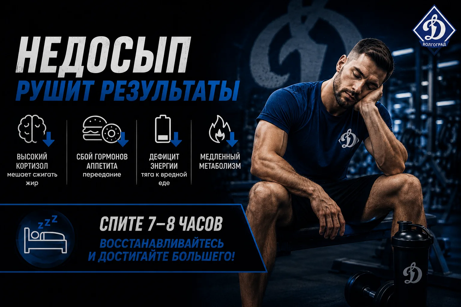 🛑 Как недосып рушит ваши результаты в спорте и диете