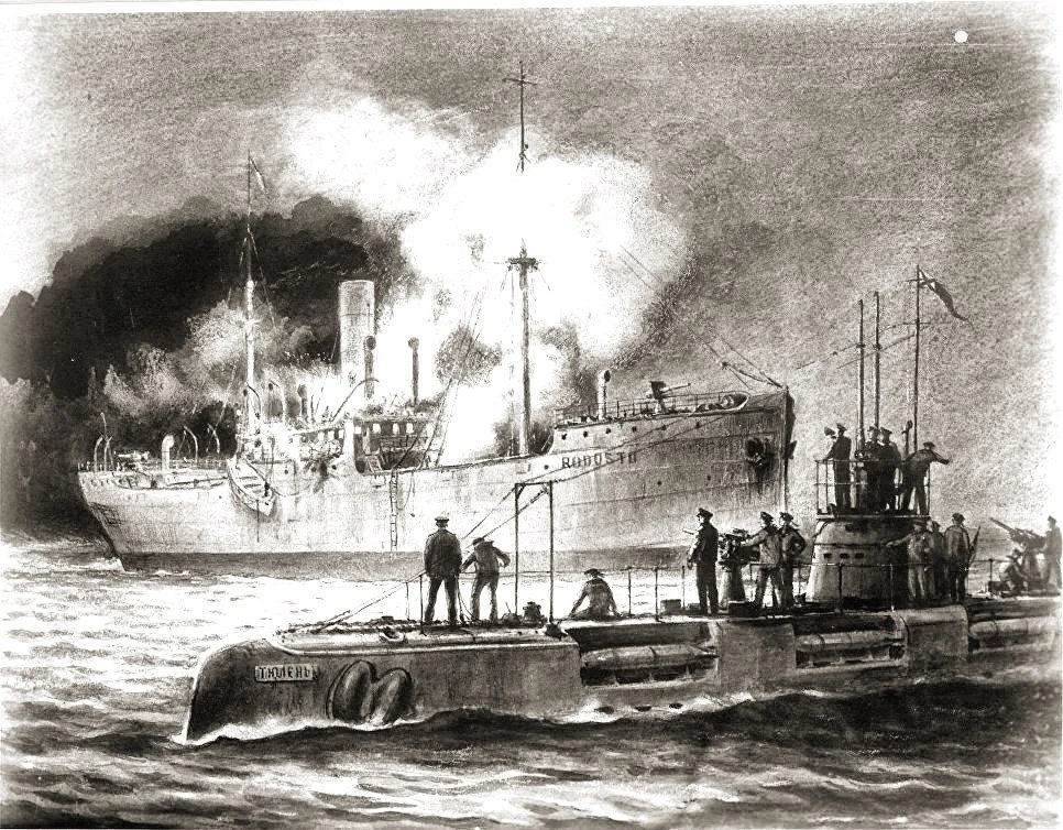 28 сентября 1916 года экипаж подводной лодки Черноморского флота "Тюлень" после часовог...