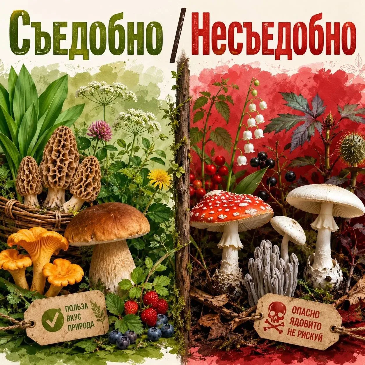 Вы уверены, что сможете отличить полезное растение от опасного?🌿