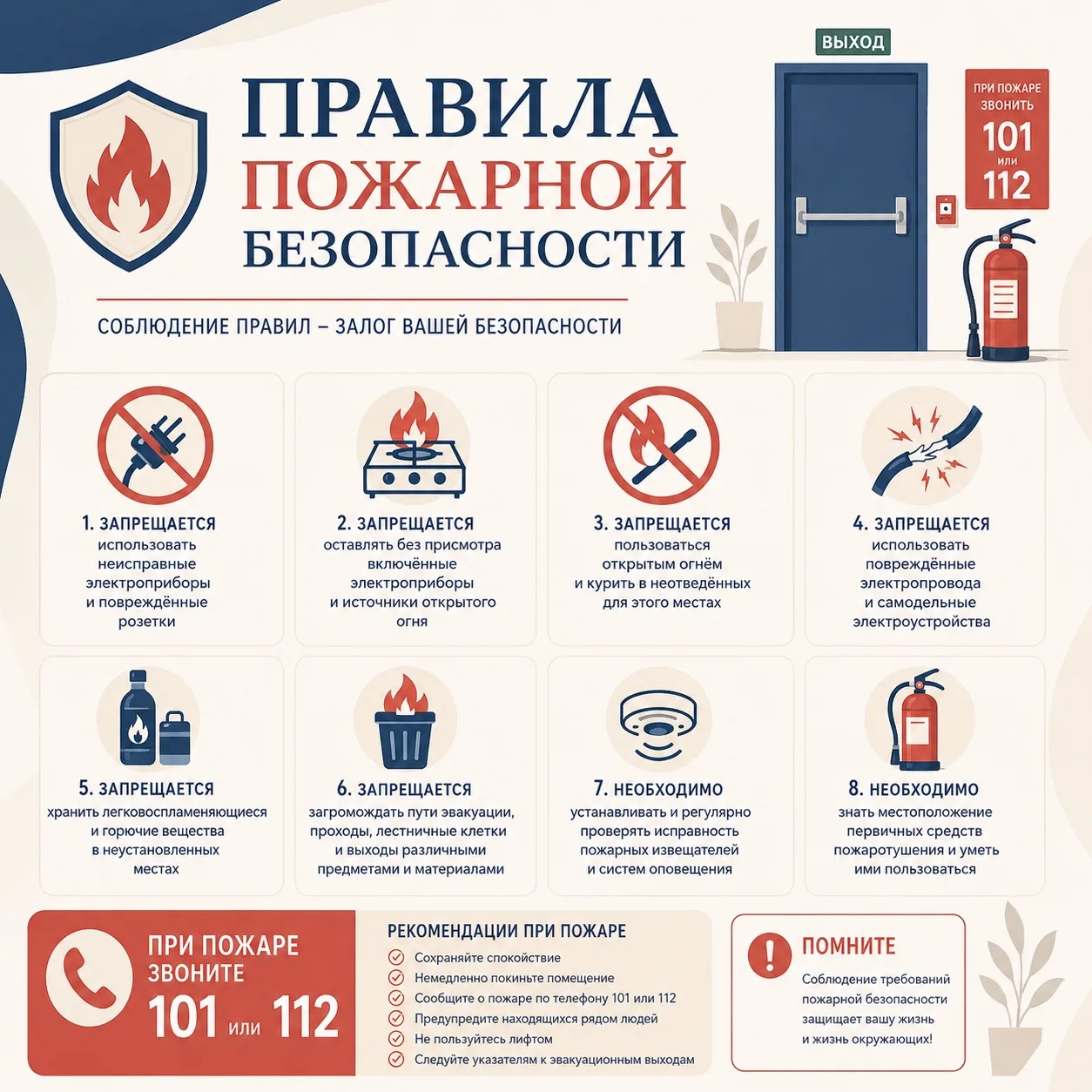 🔥 Огонь не прощает ошибок: важные правила безопасности

Пожар легче предупредить, чем ликвидировать