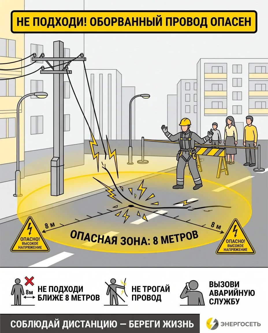⚠️ ОПАСНО: ОБОРВАННЫЙ ПРОВОД