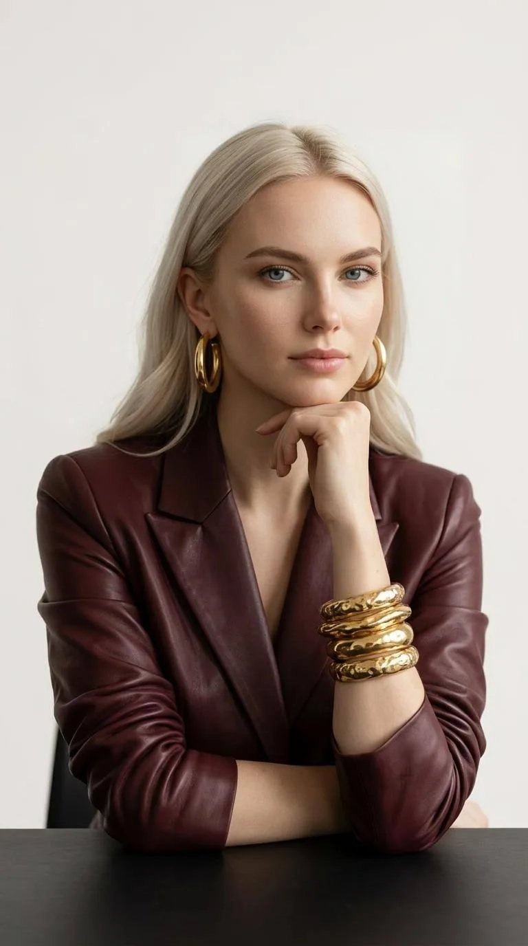 Глубокий стиль 😍  Ultra-realistic editorial photography in a minimalist studio setting. The backgrou