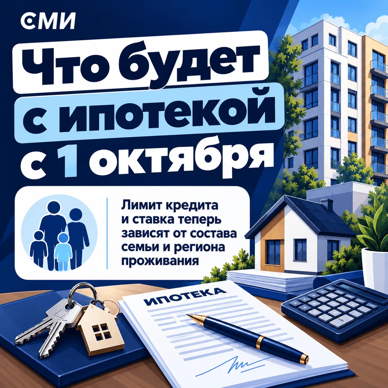 📌 С 1 октября в России изменятся условия программы «Семейная ипотека». До сегодняшнего...