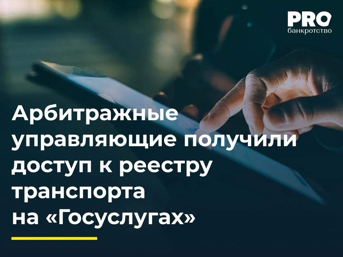 Арбитражные управляющие получили доступ к реестру транспорта на «Госуслугах»