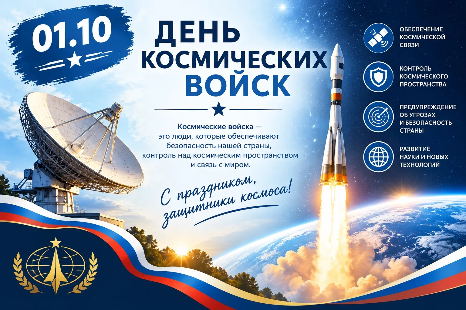 А ещё сегодня — День Космических войск! 🇷🇺🌌