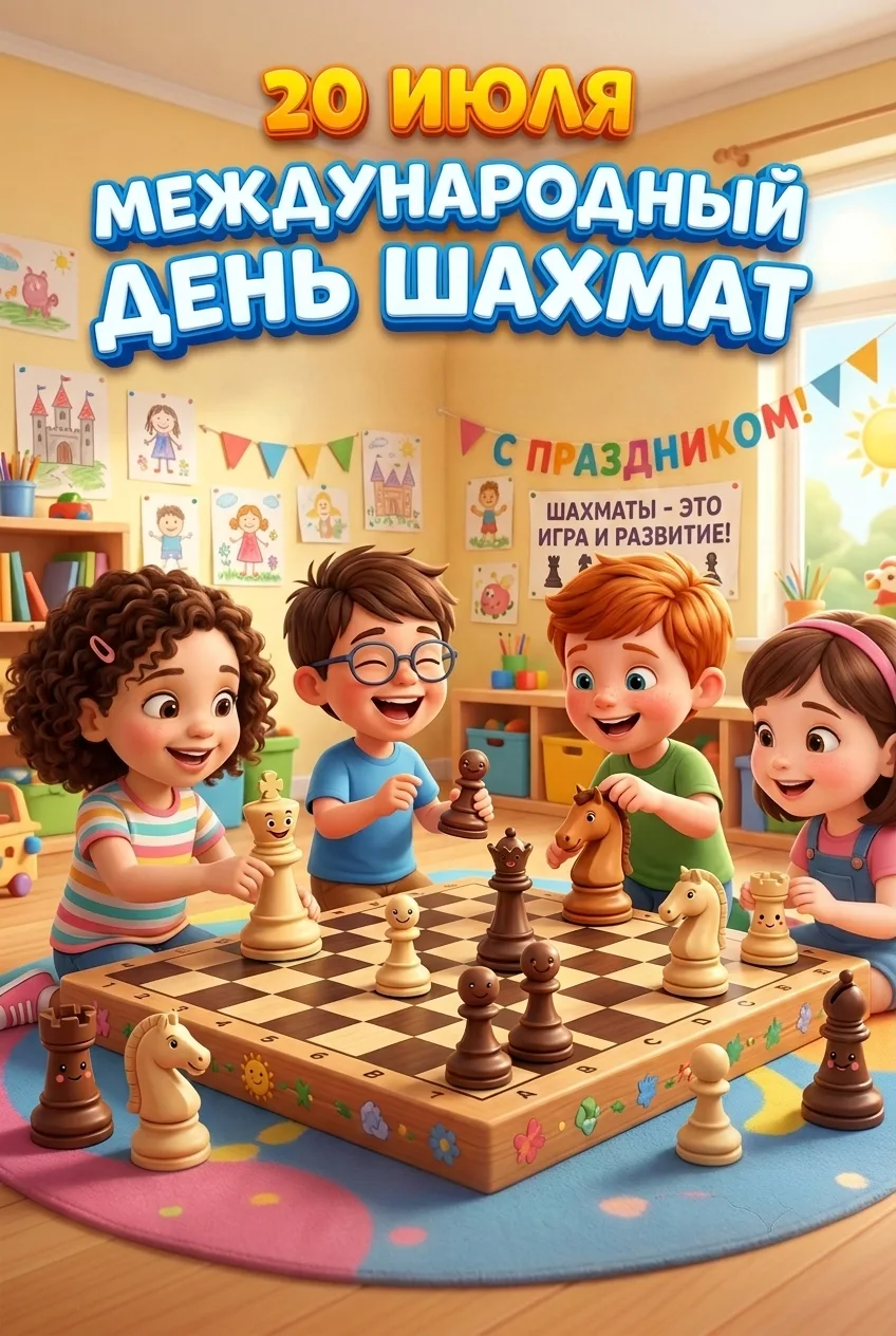 🎉 Сегодня, 20 июля, сразу два замечательных праздника — Международный день шахмат и Международный д