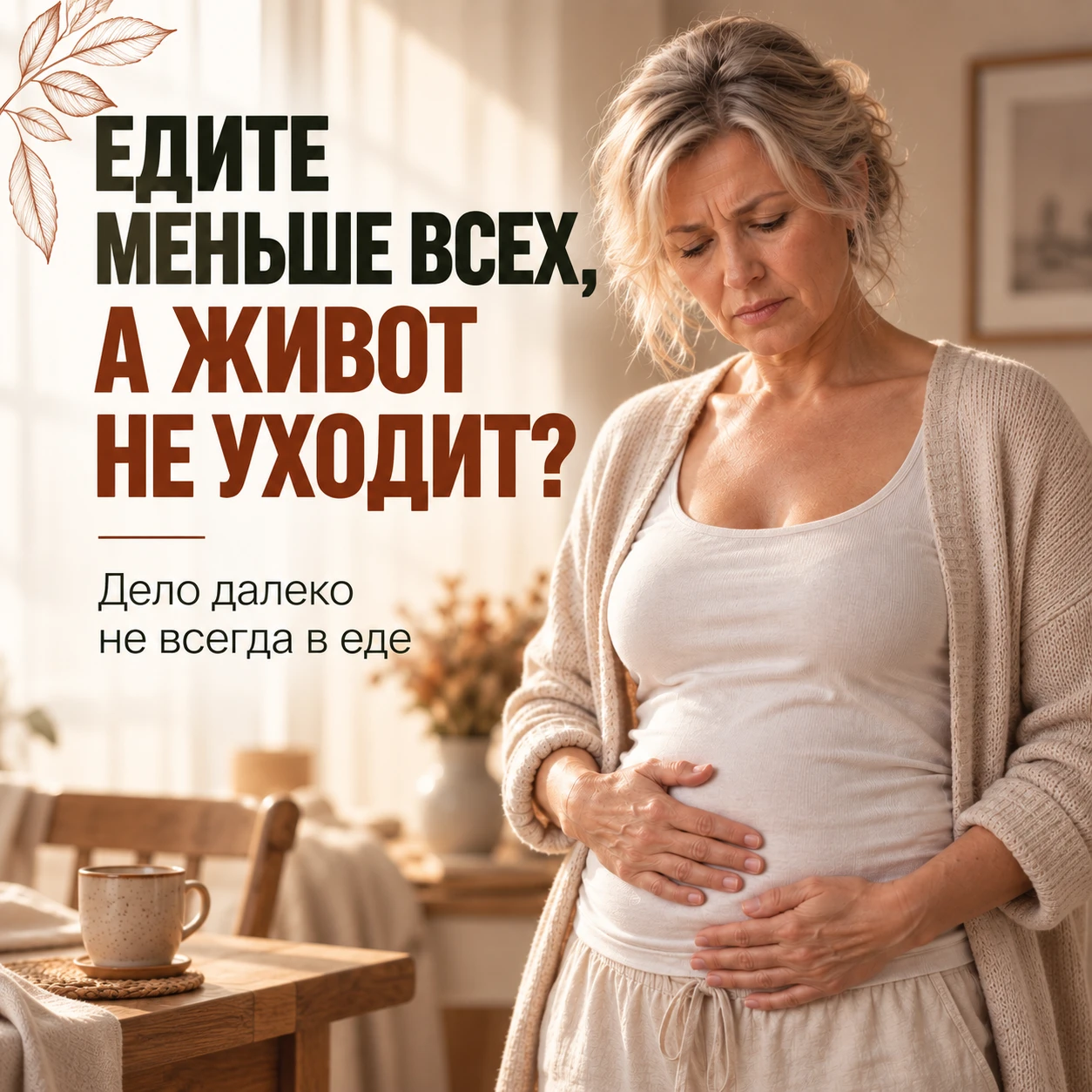 Вы едите как птичка за столом. А живот всё равно не уходит.