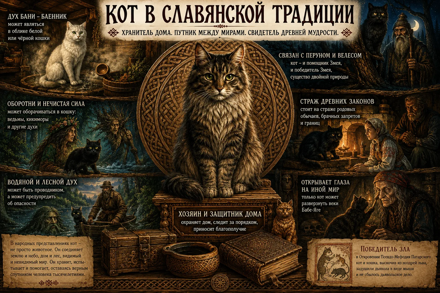 🐈 Кот в славянской традиции

❓Почему кошке надо входить в дом первой и почему ей разрешалось входит